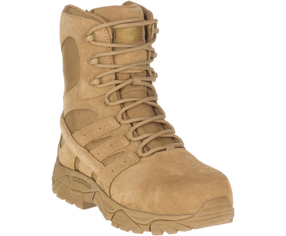 Botas Mujer - Merrell Moab 2 8\" Defense Zip Comp Toe - Kaki - LUGM-36081